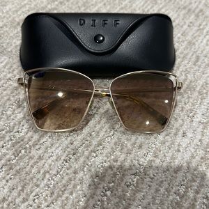 Diff sunglasses in gold brown gradient Becky lll
